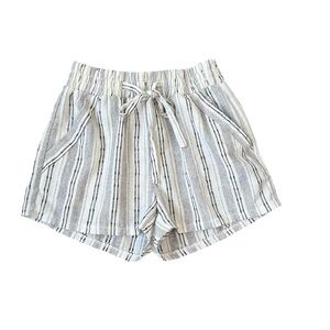 Sienna Sky Black and White Striped High Waist Shorts